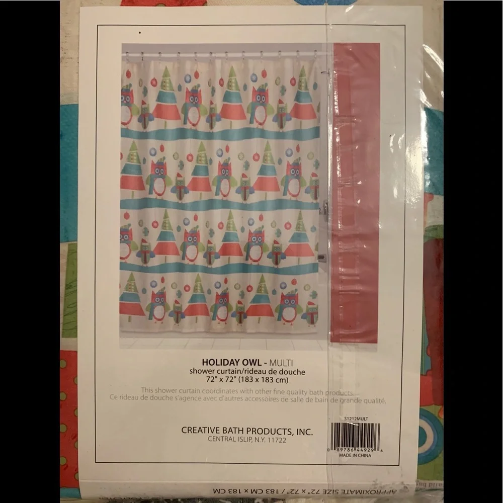 NEW Creative Bath Holiday Owl Shower Curtain